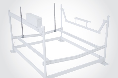 Cradle post guides keeping the boat’s bow centered during loading