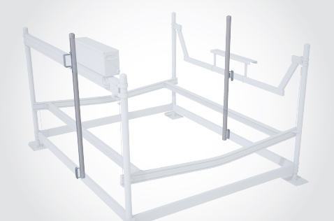 Interior post guides mounted along lift platform for customizable boat guidance