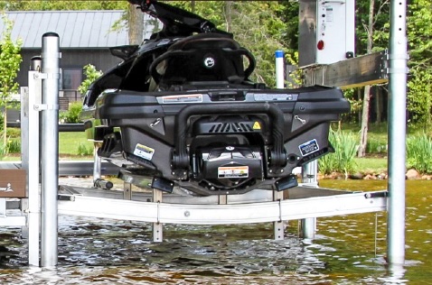 V Cradle design for ShoreStation lift, ideal for shallow water use