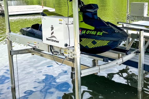 Vertical lift design for PWC handling deeper water up to 5’6”